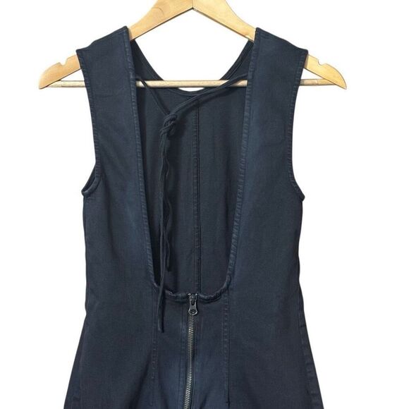 Free people tell me about it midi dress open back soft denim black size 2 new - Picture 12 of 12